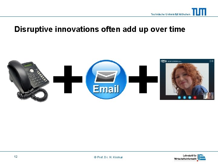 Technische Universität München Disruptive innovations often add up over time 12 © Prof. Dr.