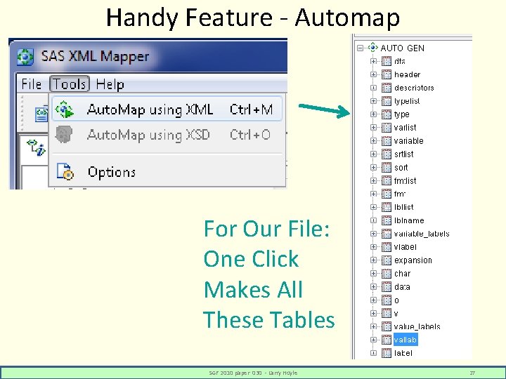 Handy Feature - Automap For Our File: One Click Makes All These Tables SGF