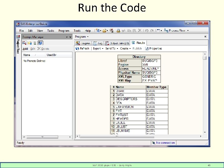 Run the Code SGF 2010 paper 030 - Larry Hoyle 40 