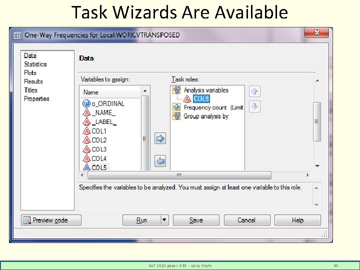 Task Wizards Are Available SGF 2010 paper 030 - Larry Hoyle 50 