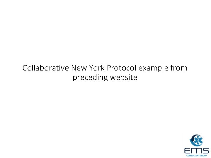 Collaborative New York Protocol example from preceding website 