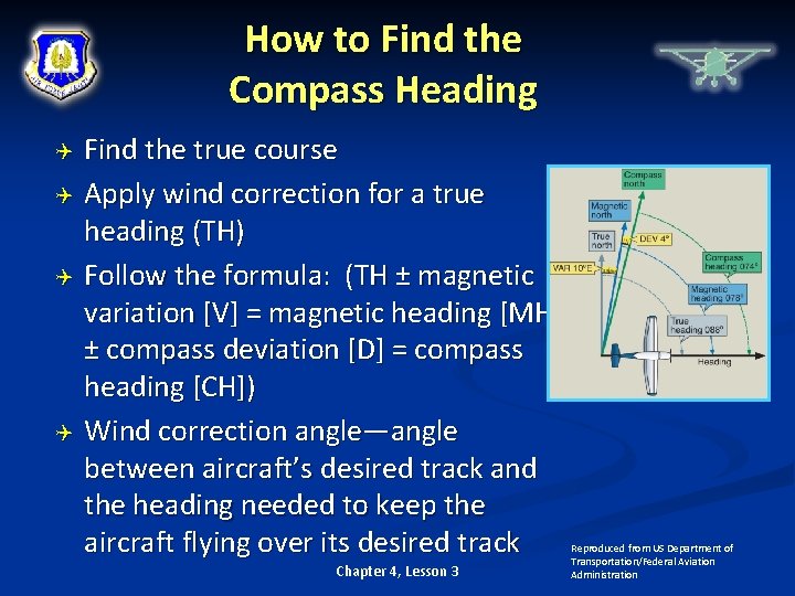 How to Find the Compass Heading Find the true course Apply wind correction for