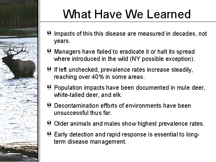 What Have We Learned Impacts of this disease are measured in decades, not years. What Have We Learned Impacts of this disease are measured in decades, not years.