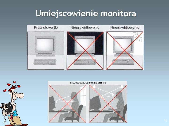 Umiejscowienie monitora Free Template from www. brainybetty. com 16 