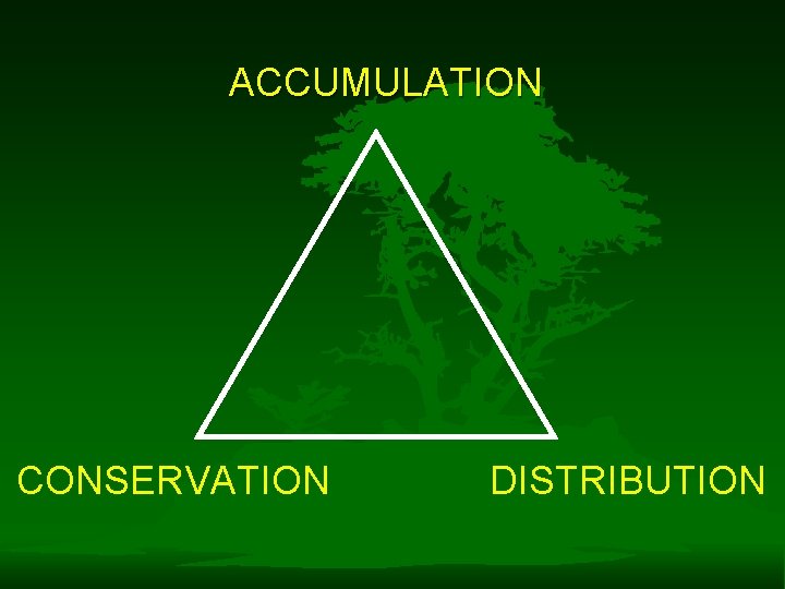 ACCUMULATION CONSERVATION DISTRIBUTION 