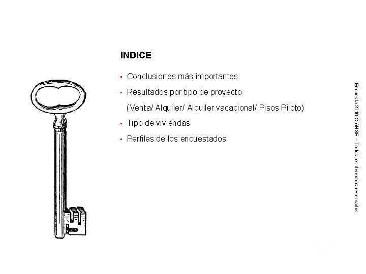 INDICE ▪ Conclusiones más importantes (Venta/ Alquiler vacacional/ Pisos Piloto) ▪ Tipo de viviendas