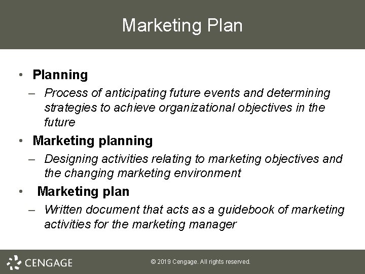 Marketing Plan • Planning – Process of anticipating future events and determining strategies to Marketing Plan • Planning – Process of anticipating future events and determining strategies to