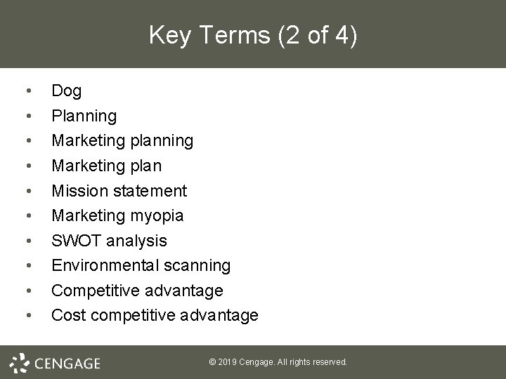Key Terms (2 of 4) • • • Dog Planning Marketing plan Mission statement Key Terms (2 of 4) • • • Dog Planning Marketing plan Mission statement