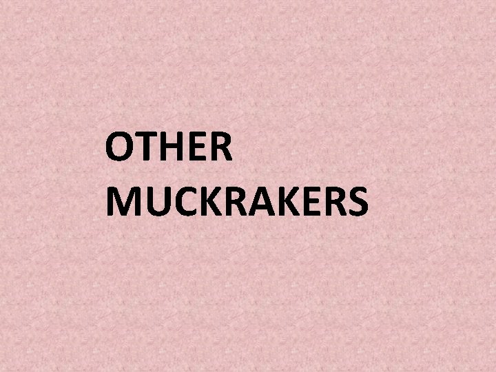 OTHER MUCKRAKERS 