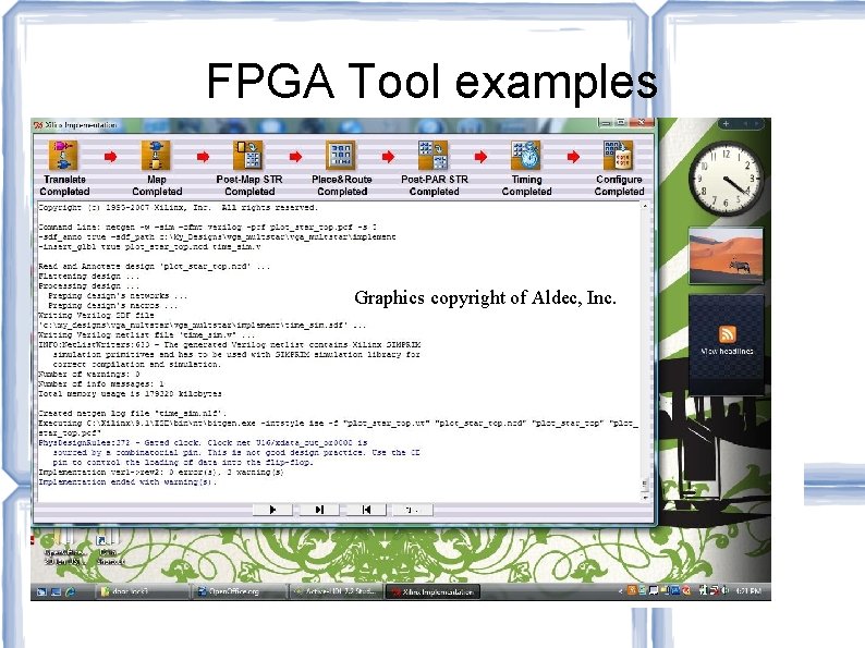 FPGA Tool examples Graphics copyright of Aldec, Inc. 