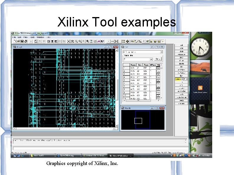 Xilinx Tool examples Graphics copyright of Xilinx, Inc. 