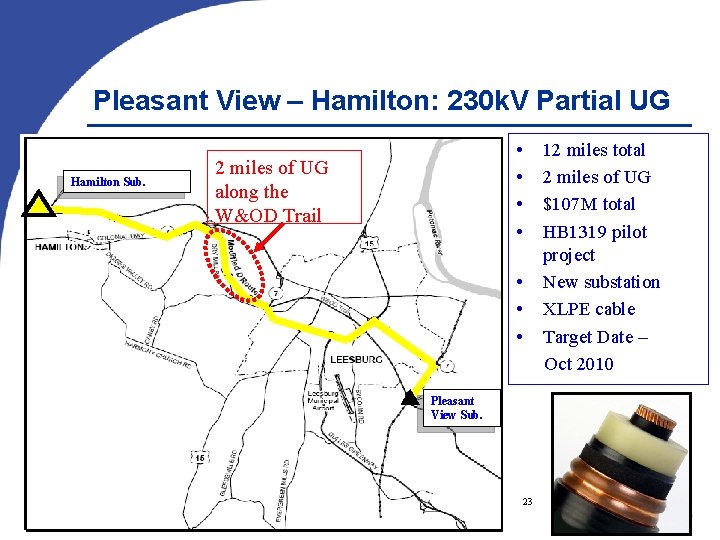 Pleasant View – Hamilton: 230 k. V Partial UG Hamilton Sub. • • 2