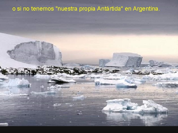 o si no tenemos "nuestra propia Antártida" en Argentina. 