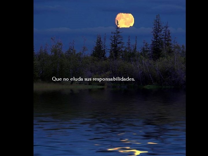 Que no eluda sus responsabilidades. 