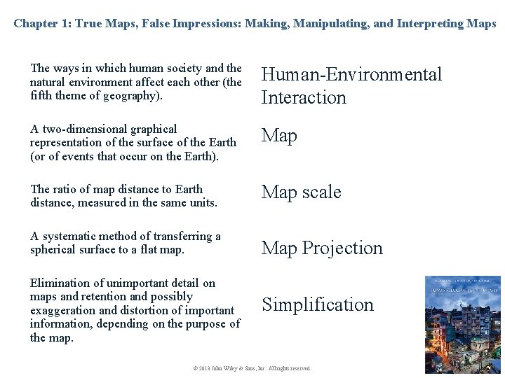 Chapter 1: True Maps, False Impressions: Making, Manipulating, and Interpreting Maps The ways in
