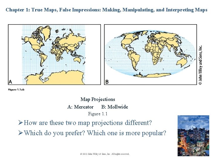 Chapter 1: True Maps, False Impressions: Making, Manipulating, and Interpreting Maps Map Projections A: