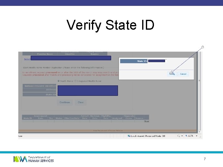 Verify State ID 7 