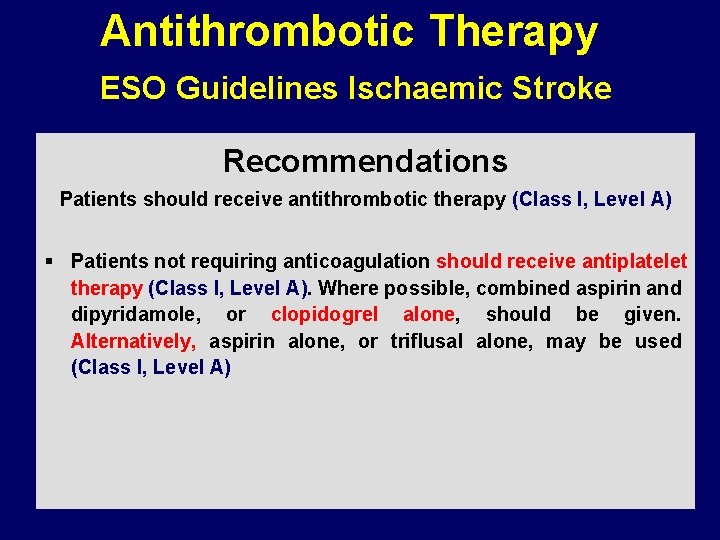 Antiplatelets In Stroke Prof Ovidiu Bajenaru Md Ph
