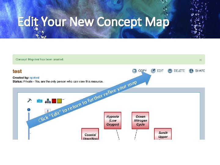 Edit Your New Concept Map fine e r er rn "Ed k c i