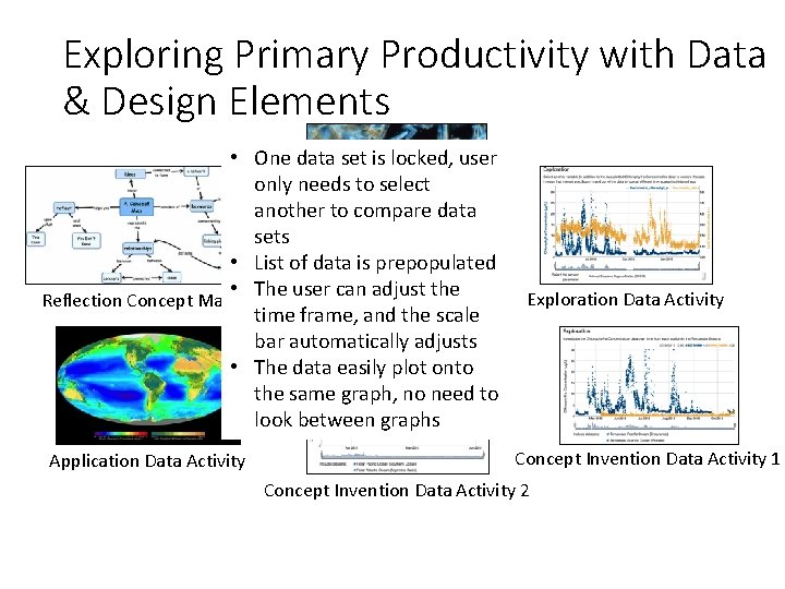 Exploring Primary Productivity with Data & Design Elements • One data set is locked,