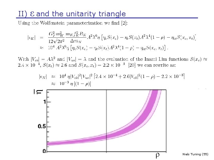II) ε and the unitarity triangle ρ Niels Tuning (55) 