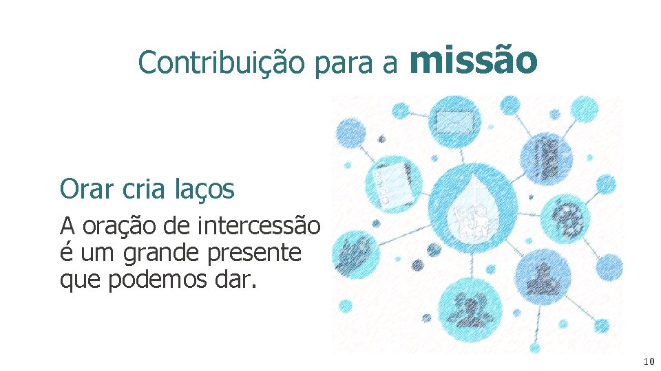 Contribuição para a missão Orar cria laços A oração de intercessão é um grande