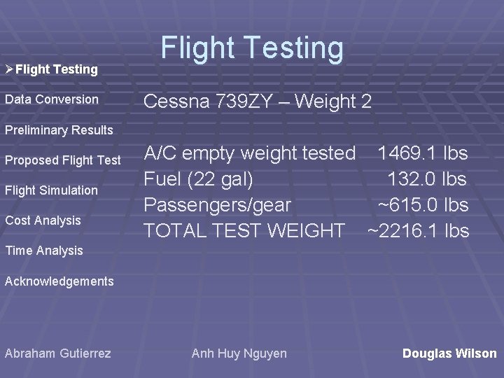 The Use of Flight Simulation to Analyze Aircraft