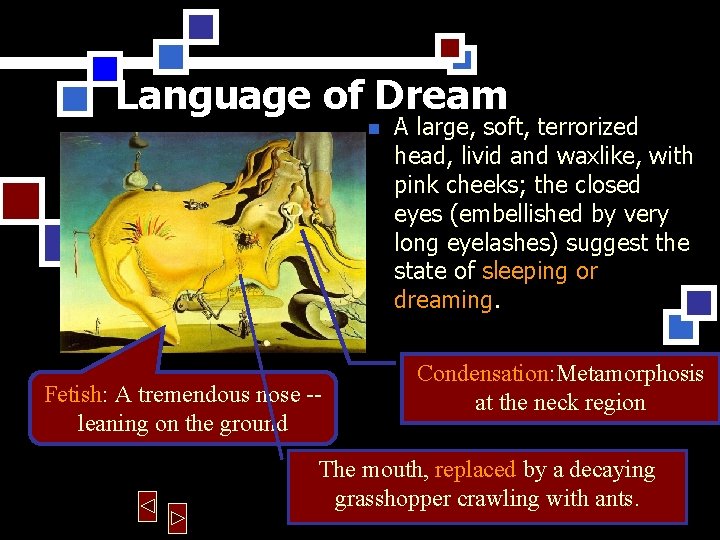 Language of Dream n n Fetish: A tremendous nose -leaning on the ground A