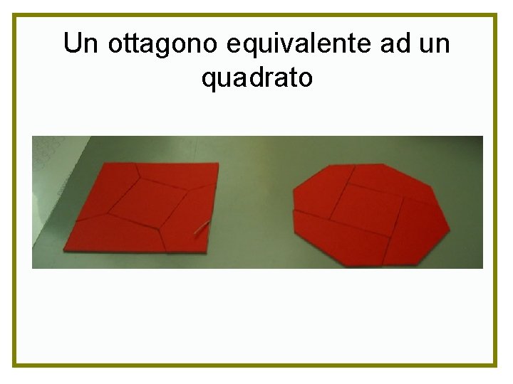 Un ottagono equivalente ad un quadrato 