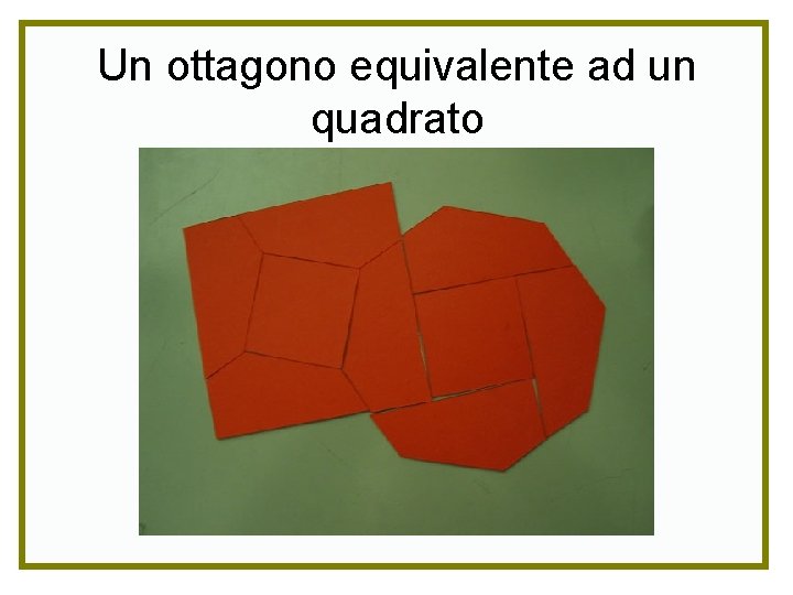 Un ottagono equivalente ad un quadrato 