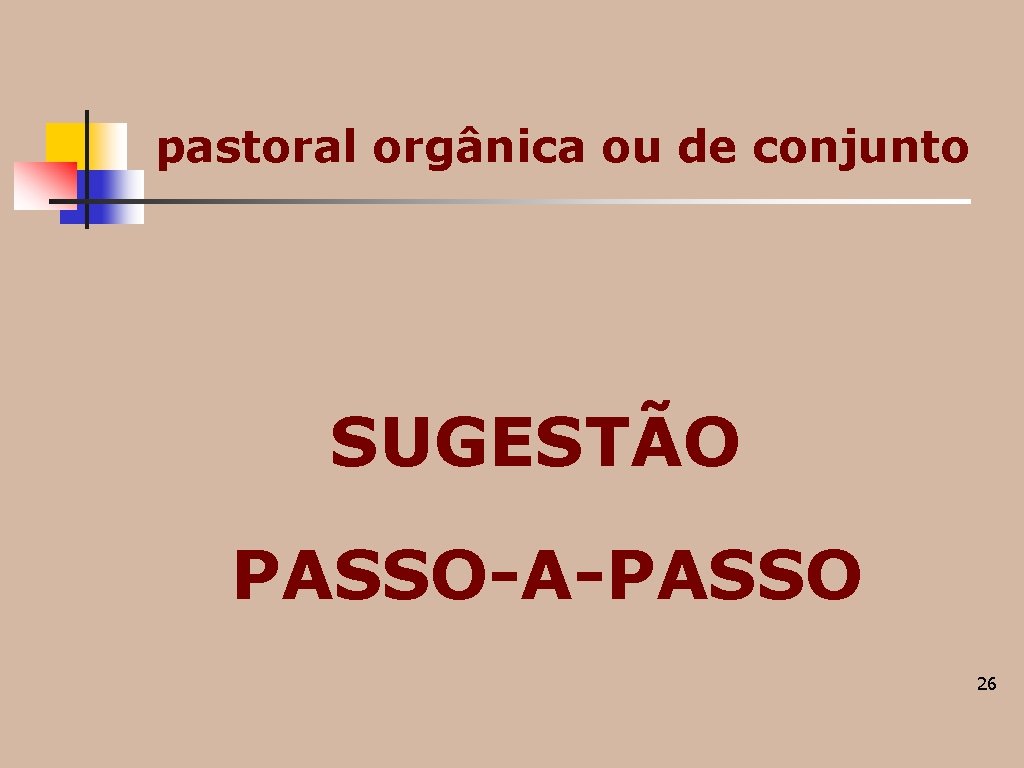 pastoral orgânica ou de conjunto SUGESTÃO PASSO-A-PASSO 26 pastoral orgânica ou de conjunto SUGESTÃO PASSO-A-PASSO 26