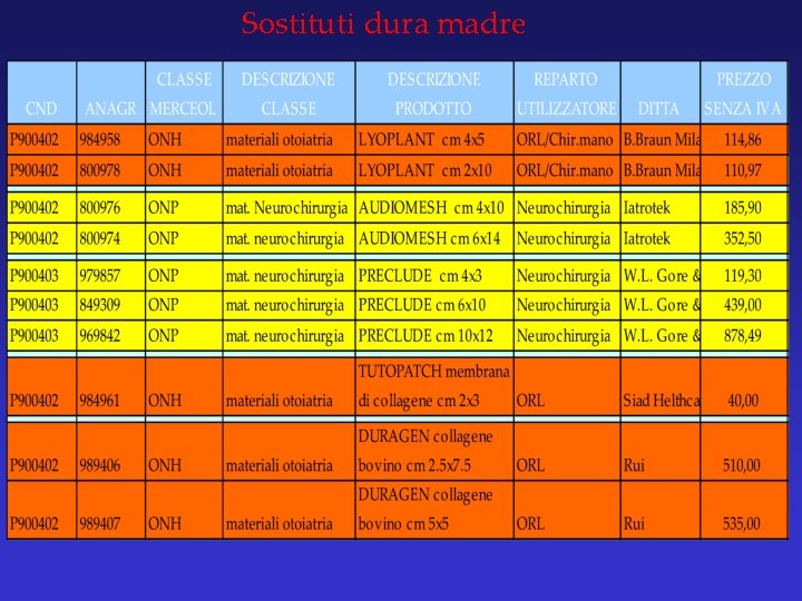 Sostituti dura madre 