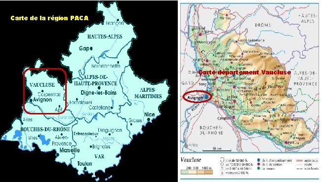 Carte de la région PACA Carte département Vaucluse 