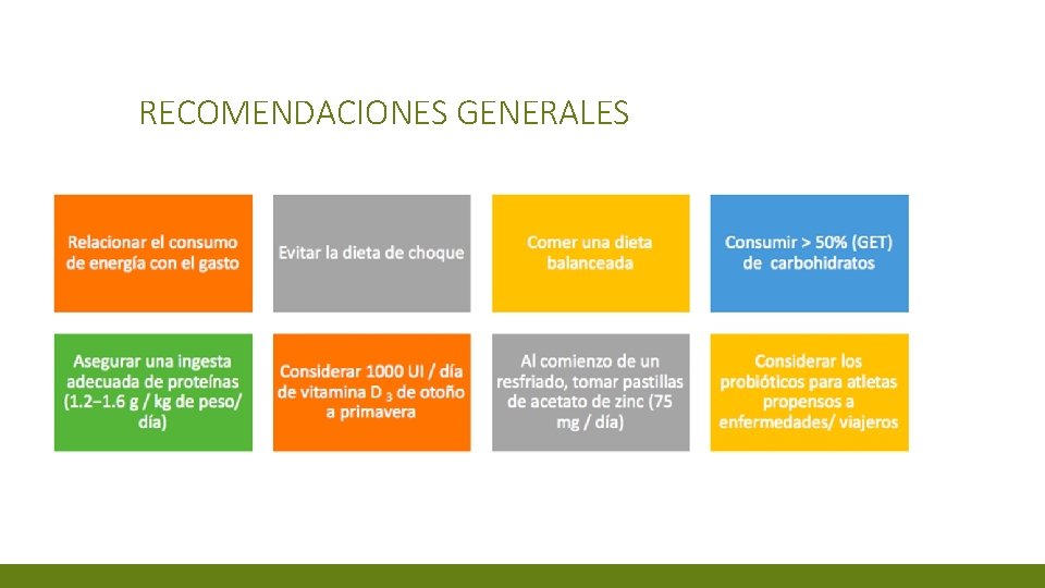 RECOMENDACIONES GENERALES 