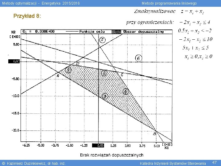 Metody optymalizacji - Energetyka 2015/2016 Metody programowania liniowego Przykład 8: © Kazimierz Duzinkiewicz, dr