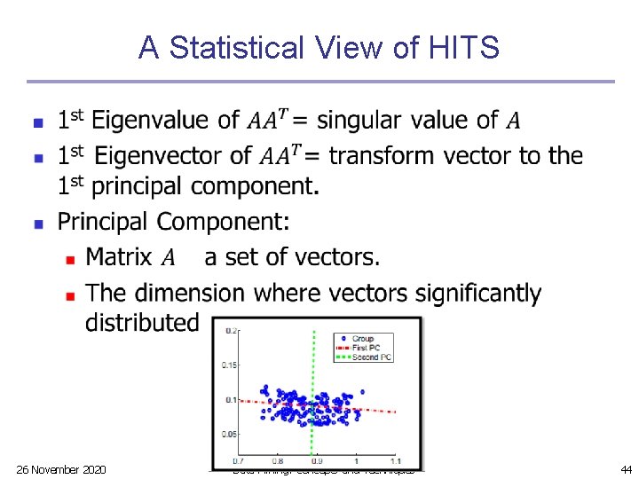 A Statistical View of HITS n 26 November 2020 Data Mining: Concepts and Techniques A Statistical View of HITS n 26 November 2020 Data Mining: Concepts and Techniques