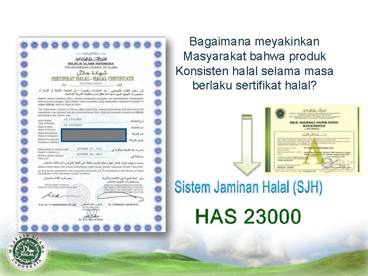 Bagaimana meyakinkan Masyarakat bahwa produk Konsisten halal selama masa berlaku sertifikat halal? 