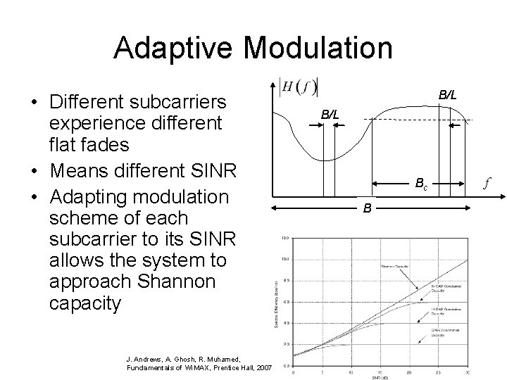 Adaptive Modulation • Different subcarriers experience different flat fades • Means different SINR •