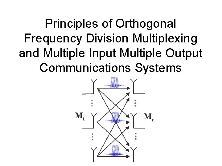 Principles of Orthogonal Frequency Division Multiplexing and Multiple Input Multiple Output Communications Systems 