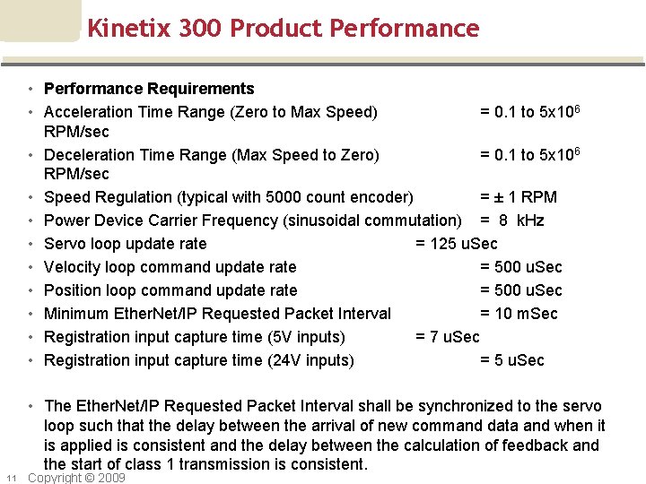 Kinetix 300 Product Performance • Performance Requirements • Acceleration Time Range (Zero to Max