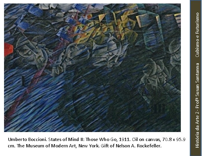História da Arte 2 - Profª Susan Santanna Cubismo e Futurismo Umberto Boccioni. States