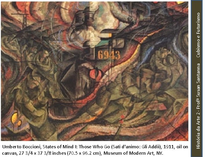 História da Arte 2 - Profª Susan Santanna Cubismo e Futurismo Umberto Boccioni, States