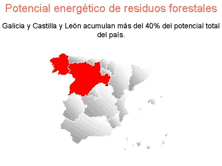 Potencial energético de residuos forestales Galicia y Castilla y León acumulan más del 40%