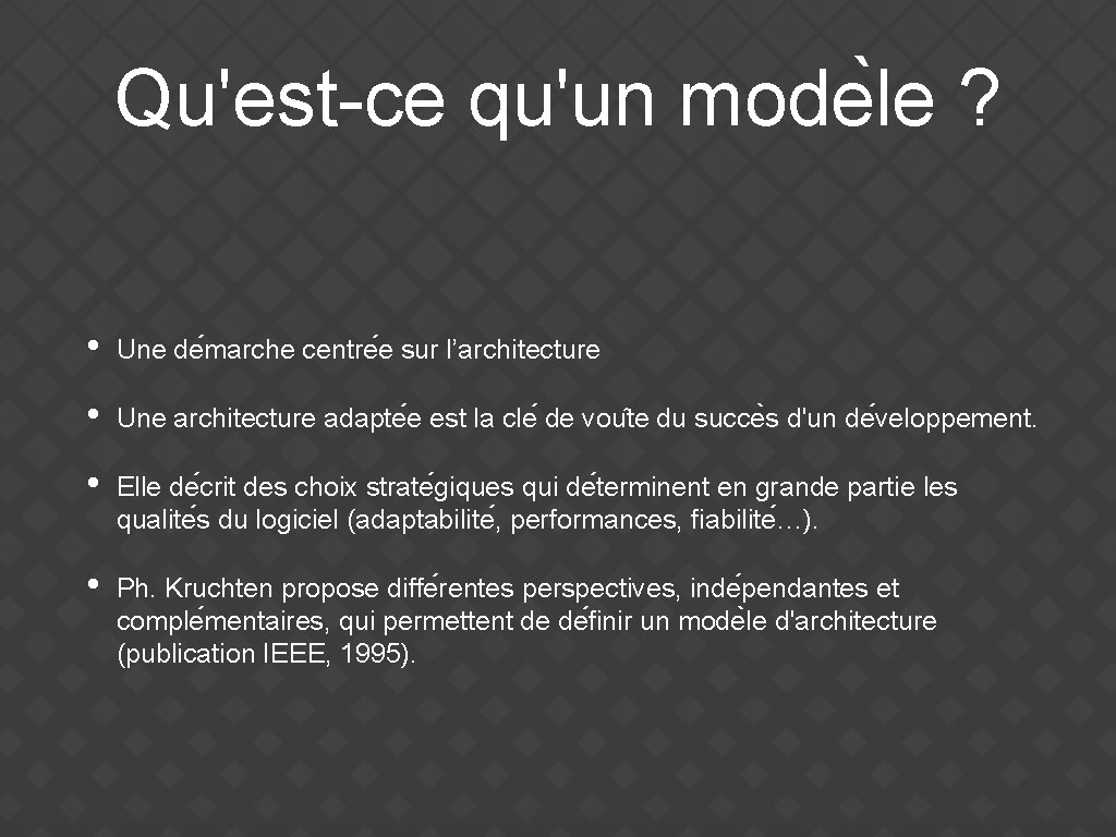 Qu'est-ce qu'un mode le ? • Une de marche centre e sur l’architecture •