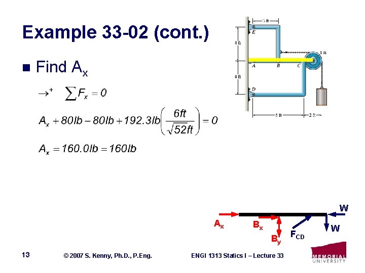 Example 33 -02 (cont. ) n Find Ax W Ax Bx By 13 ©