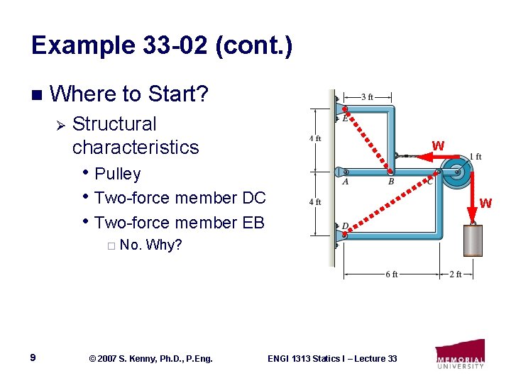 Example 33 -02 (cont. ) n Where to Start? Ø Structural characteristics W •