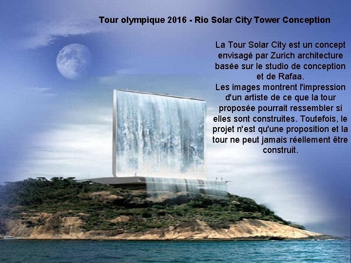 Tour olympique 2016 - Rio Solar City Tower Conception La Tour Solar City est