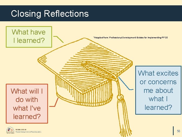 Closing Reflections What have I learned? What will I do with what I've learned?