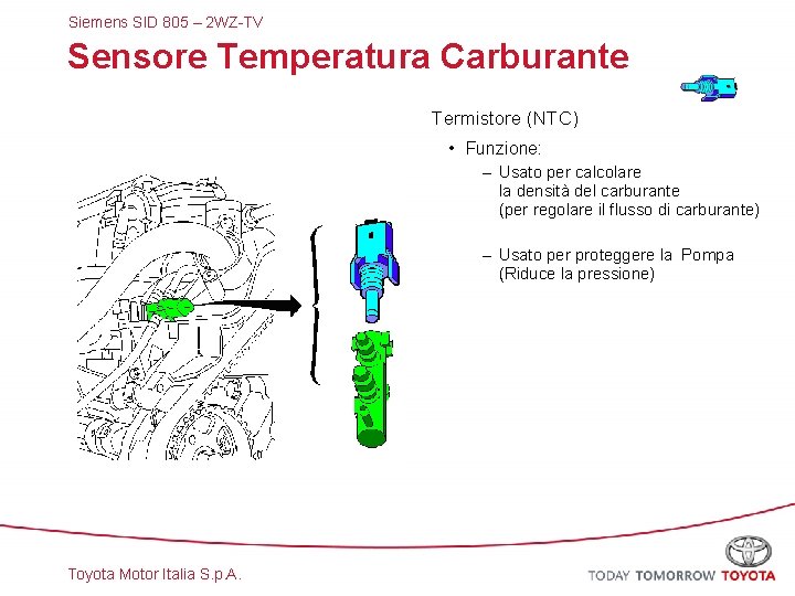 Siemens SID 805 – 2 WZ-TV Sensore Temperatura Carburante Termistore (NTC) • Funzione: –