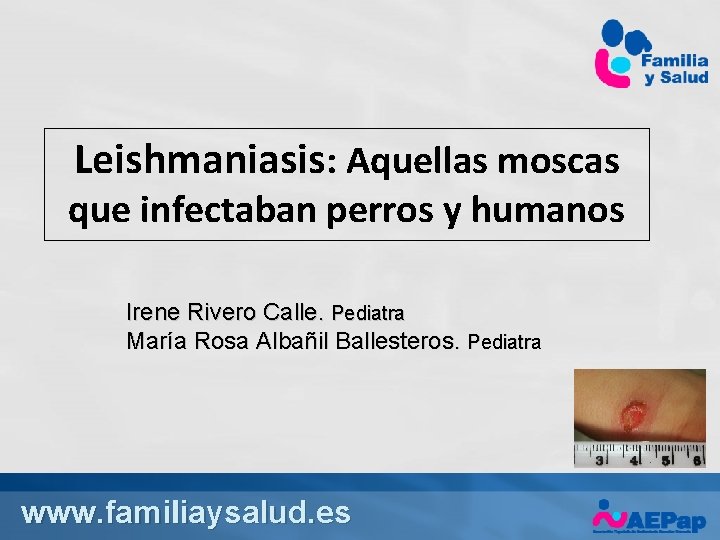 Leishmaniasis: Aquellas moscas que infectaban perros y humanos Irene Rivero Calle. Pediatra María Rosa